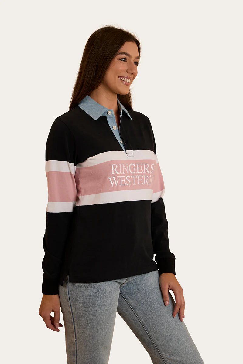 Ringers Western Womens Pearson Rugby Jersey - Black