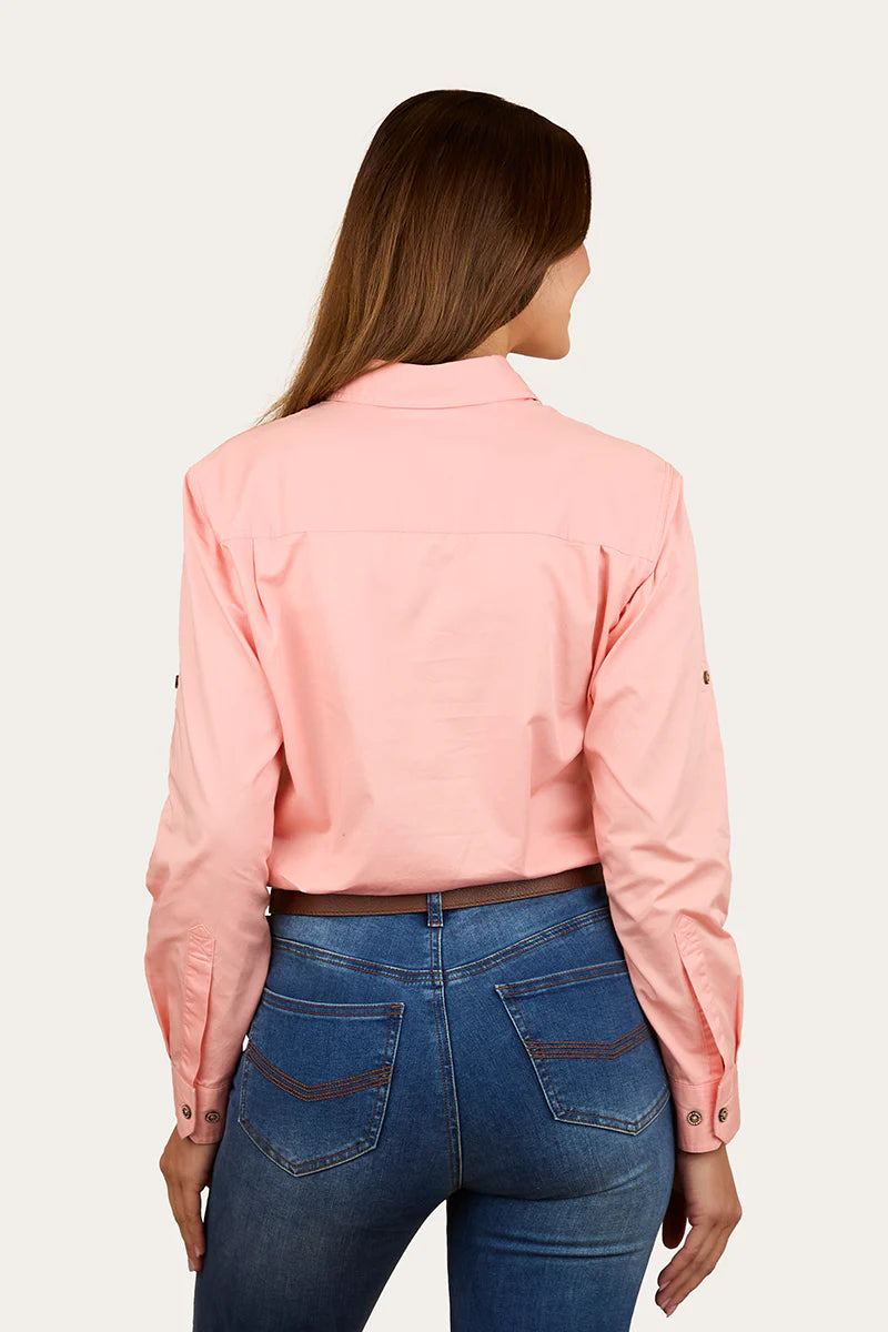 Ringers Western Women's Pentecost River Half Button Work Shirt - Light Blush
