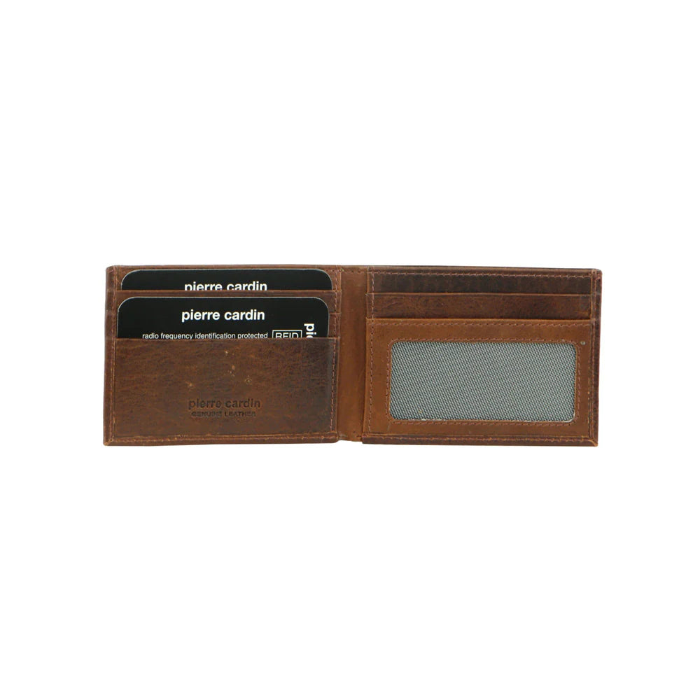 Pierre Cardin Men's Italian Leather Bi-Fold RFID Protected Wallet