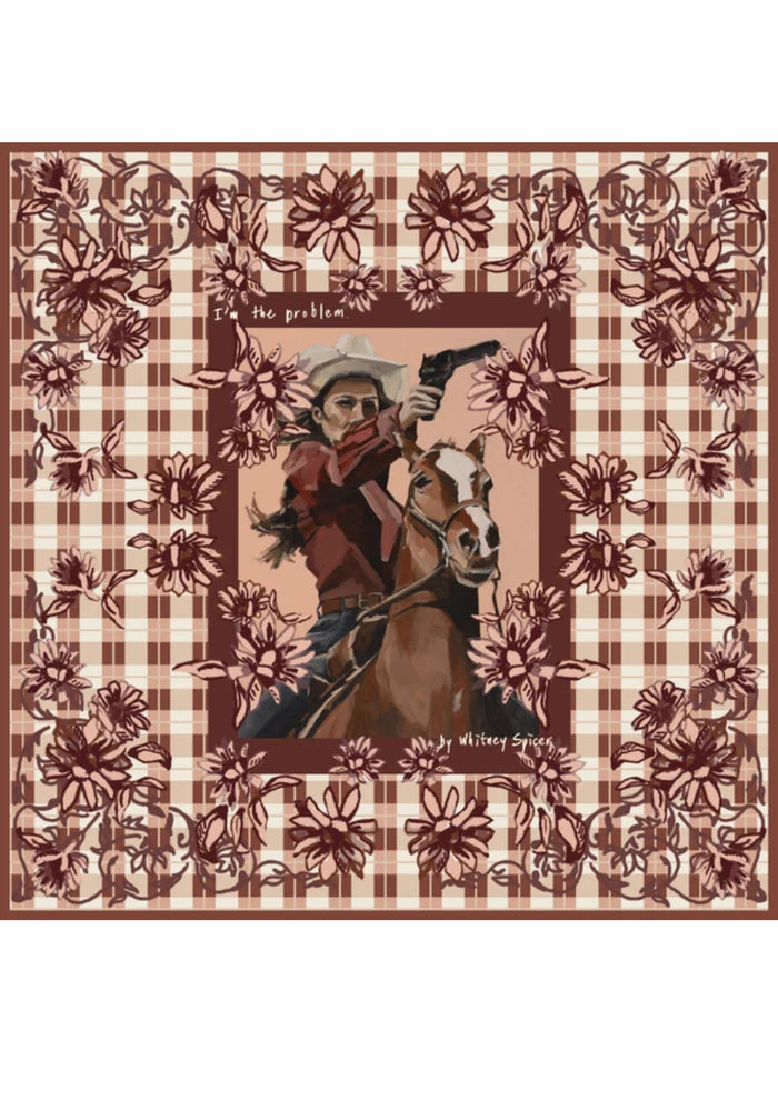 FAR MER 'Pistol + Petal' Cotton Bandana Scarf Pistol - Cotton Floral Print