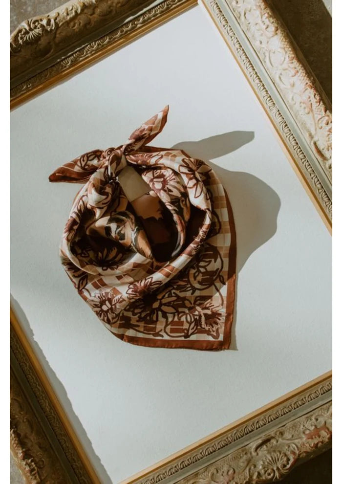 FAR MER 'Pistol + Petal' Cotton Bandana Scarf Pistol - Cotton Floral Print