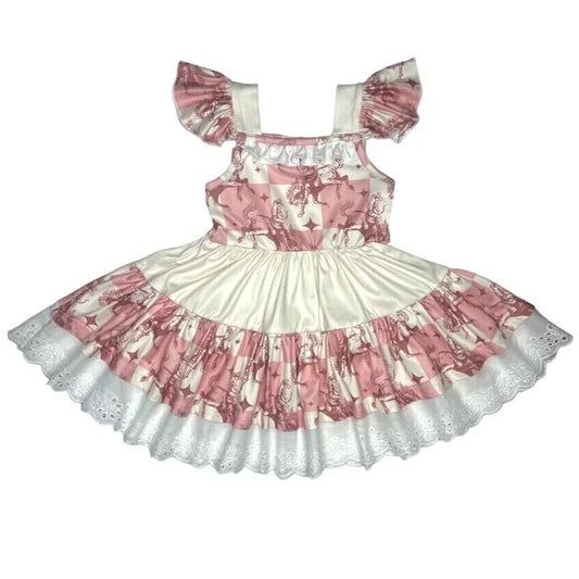 Shea Baby Plaid Bucking Horse Ruffle Dress