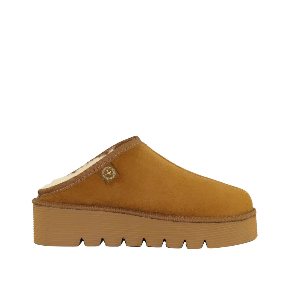 UGG PLATFORM BOBI SCUFF SLIPPER - CHESTNUT
