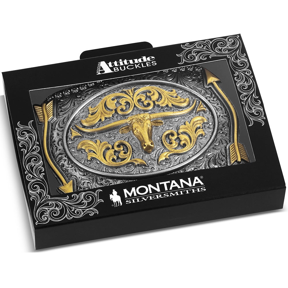 Montana Pointing West Longhorn Buckle