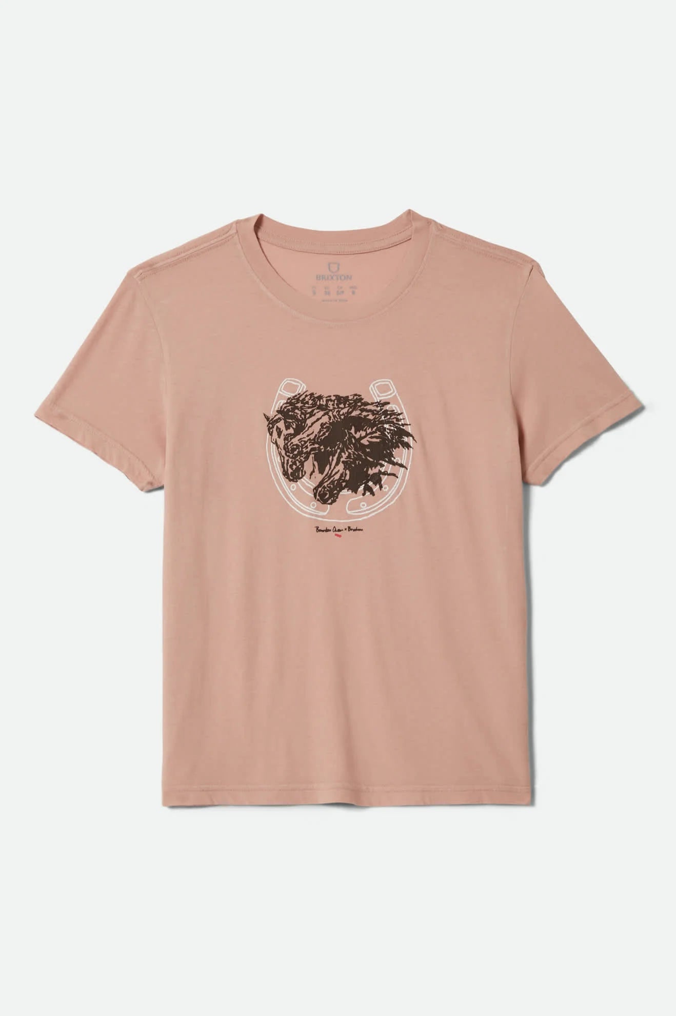 Brixton Women's Pony Club Slim Crew T-Shirt - Silver Pink