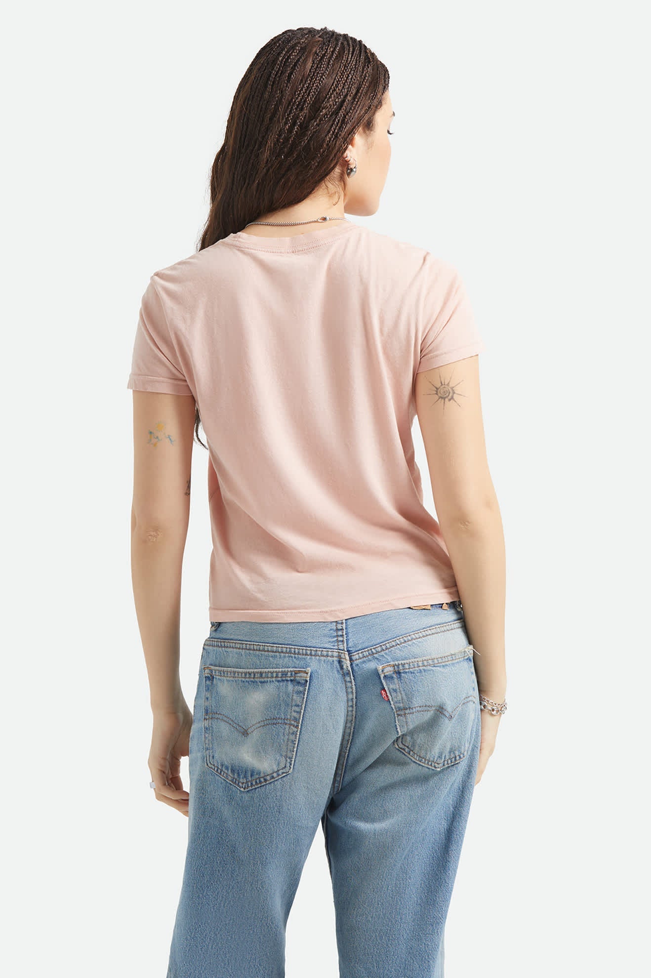 Brixton Women's Pony Club Slim Crew T-Shirt - Silver Pink