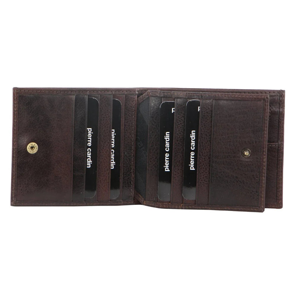 Pierre Cardin Men's Italian Leather Tri-Fold Protected RFID Wallet 11cm