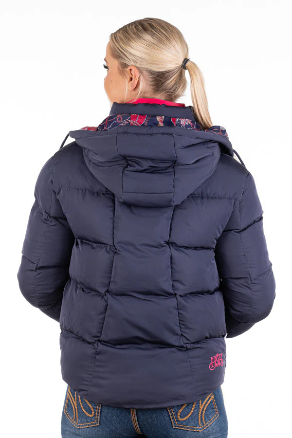 Hitchley & Harrow Winter Collection - Navy & Hot Pink Puffer Jacket