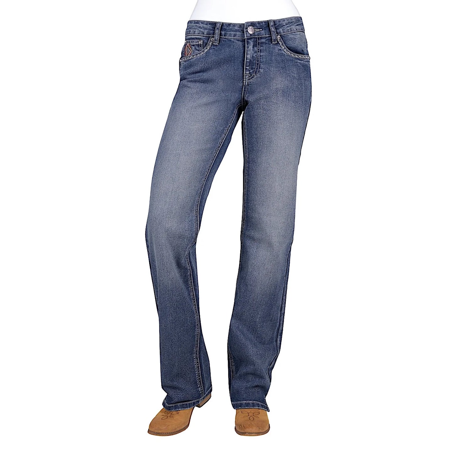 Pure Western Women's Rue Straight Leg Jean 34" Leg - Moonshine