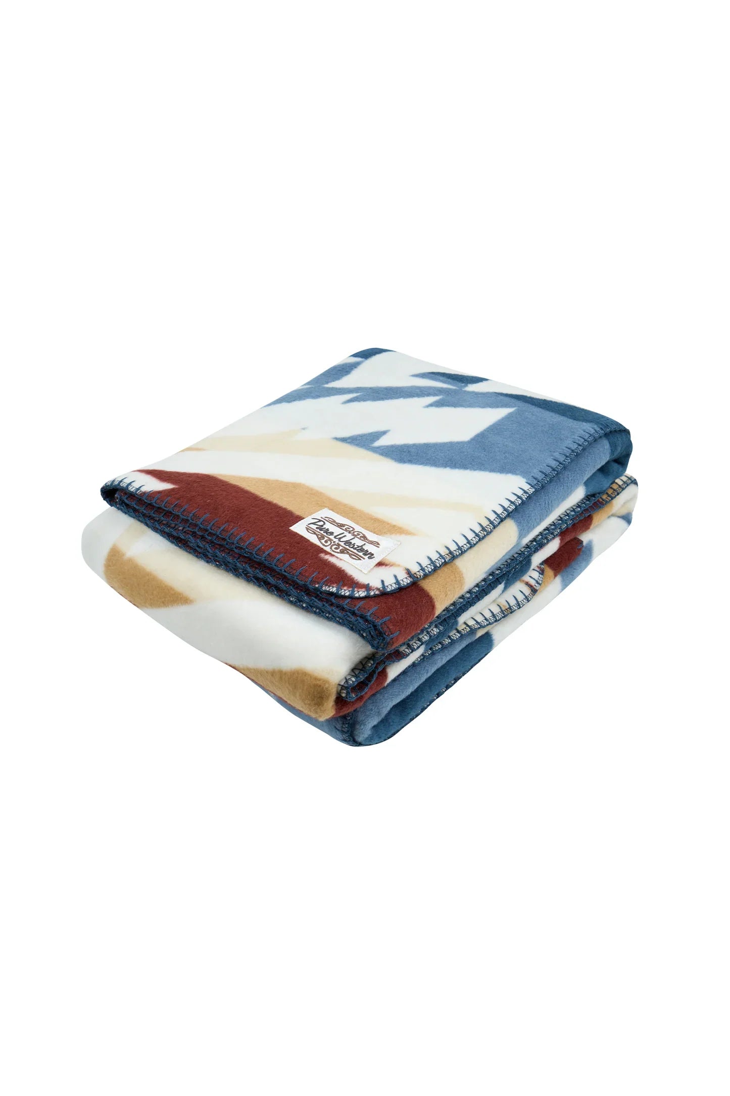 Pure Western Kayce Blanket - Natural/Navy