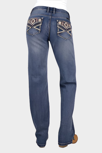 Pure Western Women's Rue Straight Leg Jean 34" Leg - Moonshine