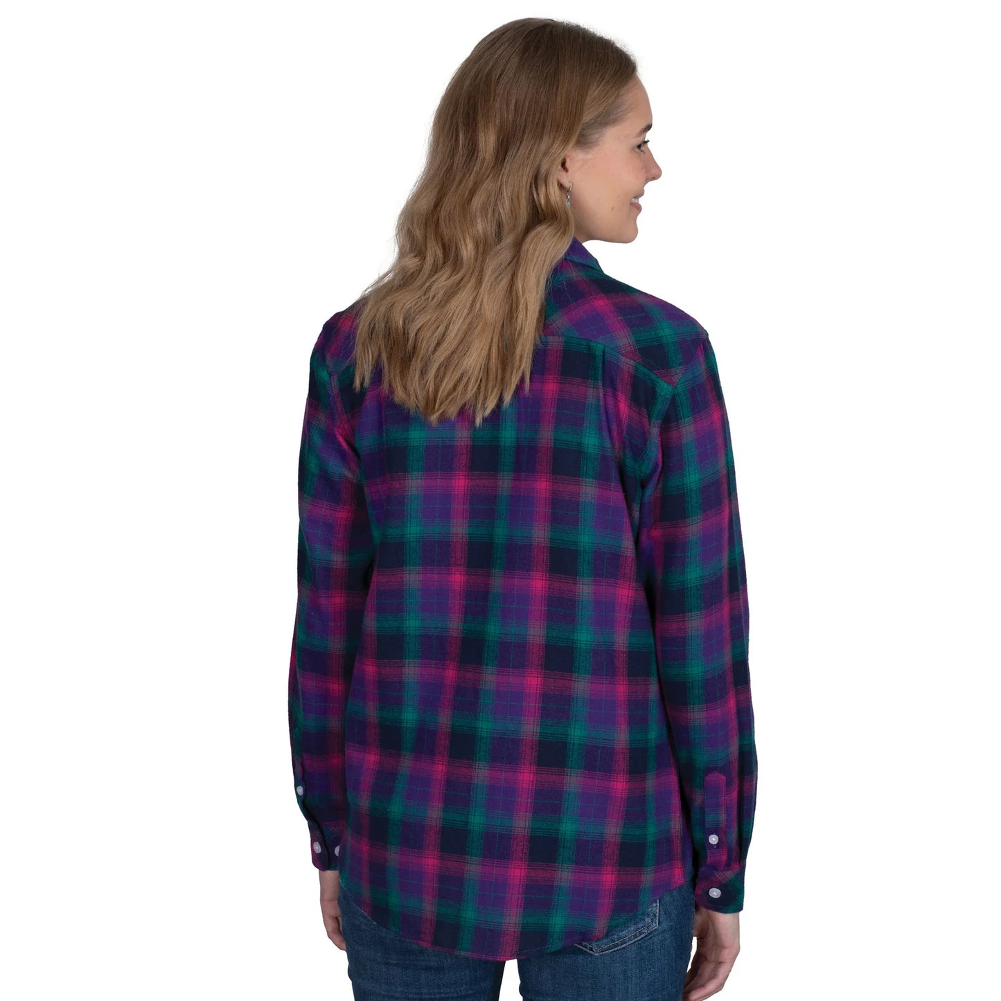 Just Country Women's Brooke Workshirt Flannel Purple/Raspberry/Ivy Green