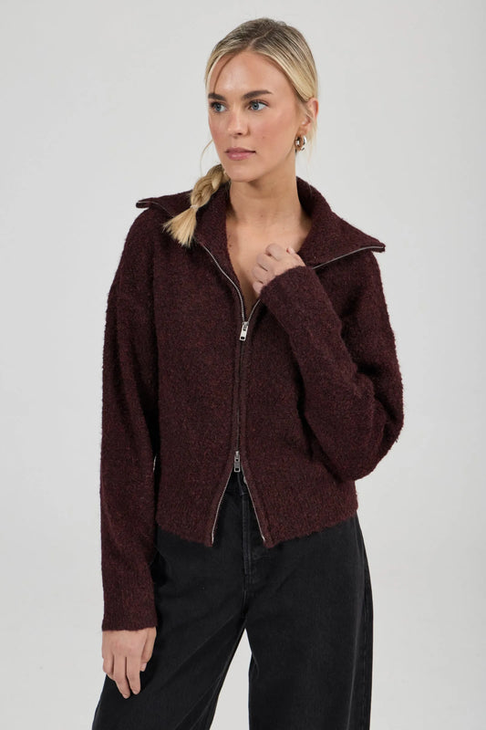 Rolla's Women's Loom Cardigan - Dark Cherry
