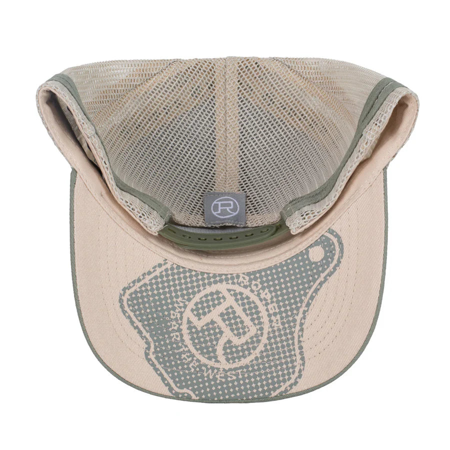 Roper Trucker Cap Cattle Tag Olive Green