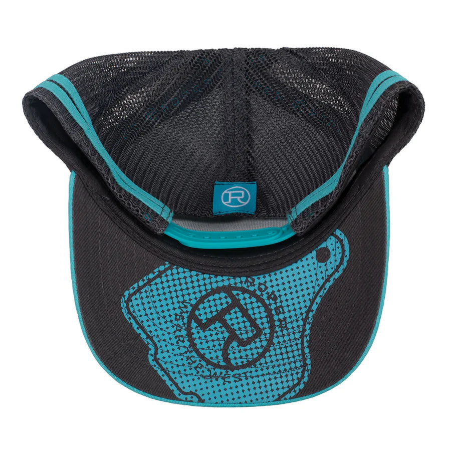Roper Trucker Cap Cattle Tag Teal