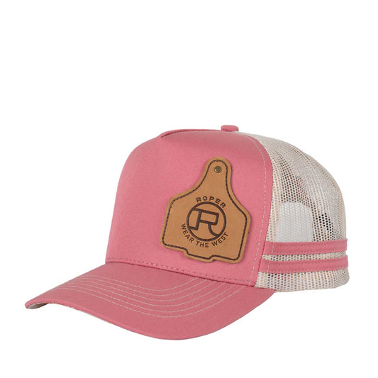RC2507 Roper Trucker Cap Cattle Tag Dusty Rose