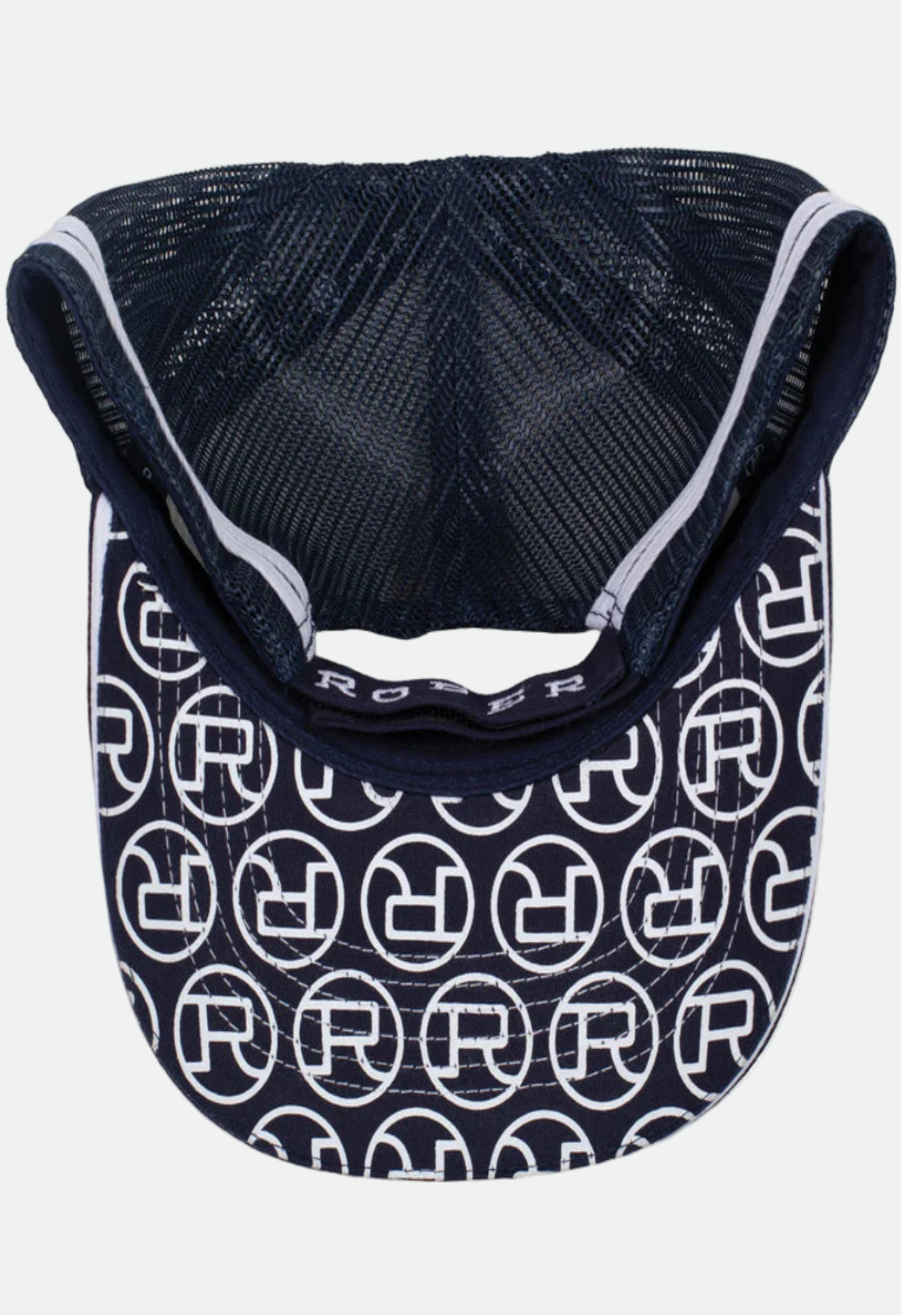 Roper Trucker Cap Mini Plaid Navy/White