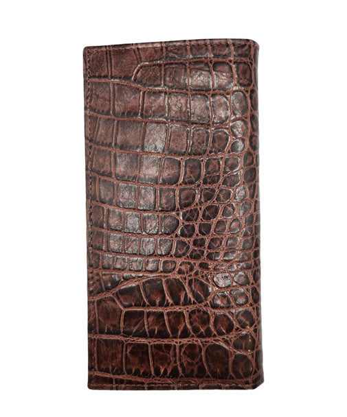 Stetson Cognac Crocodile Checkbook - Accessories Wallet