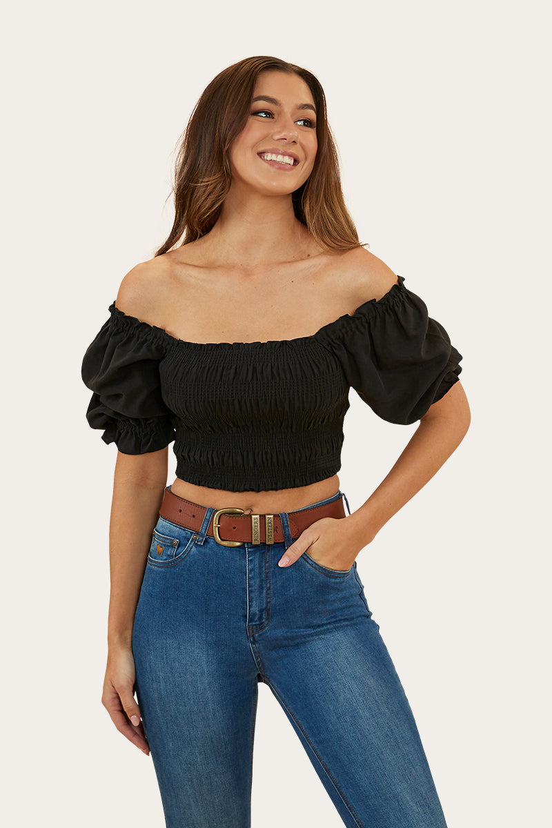 Ringers Western Women's Rosabel Shirred Top - Black