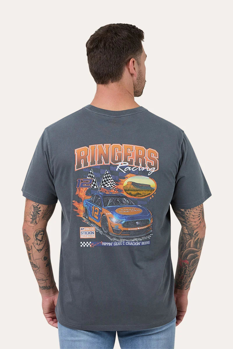 Ringers Western Mens Racing Loose Fit TShirt - Washed Black