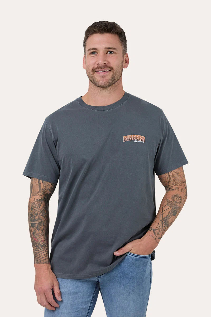 Ringers Western Mens Racing Loose Fit TShirt - Washed Black