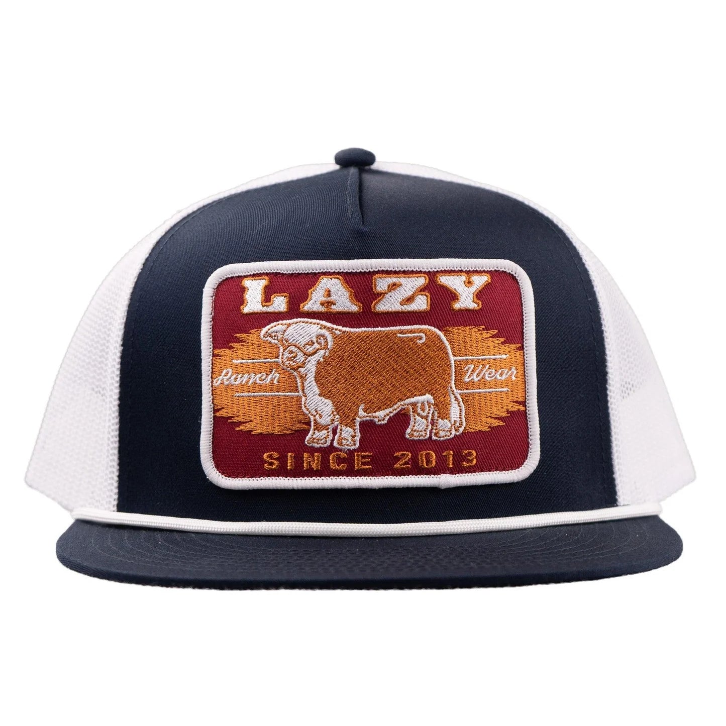 Lazy J Ranch Navy & White Wildfire Classic Rope Trucker Hat