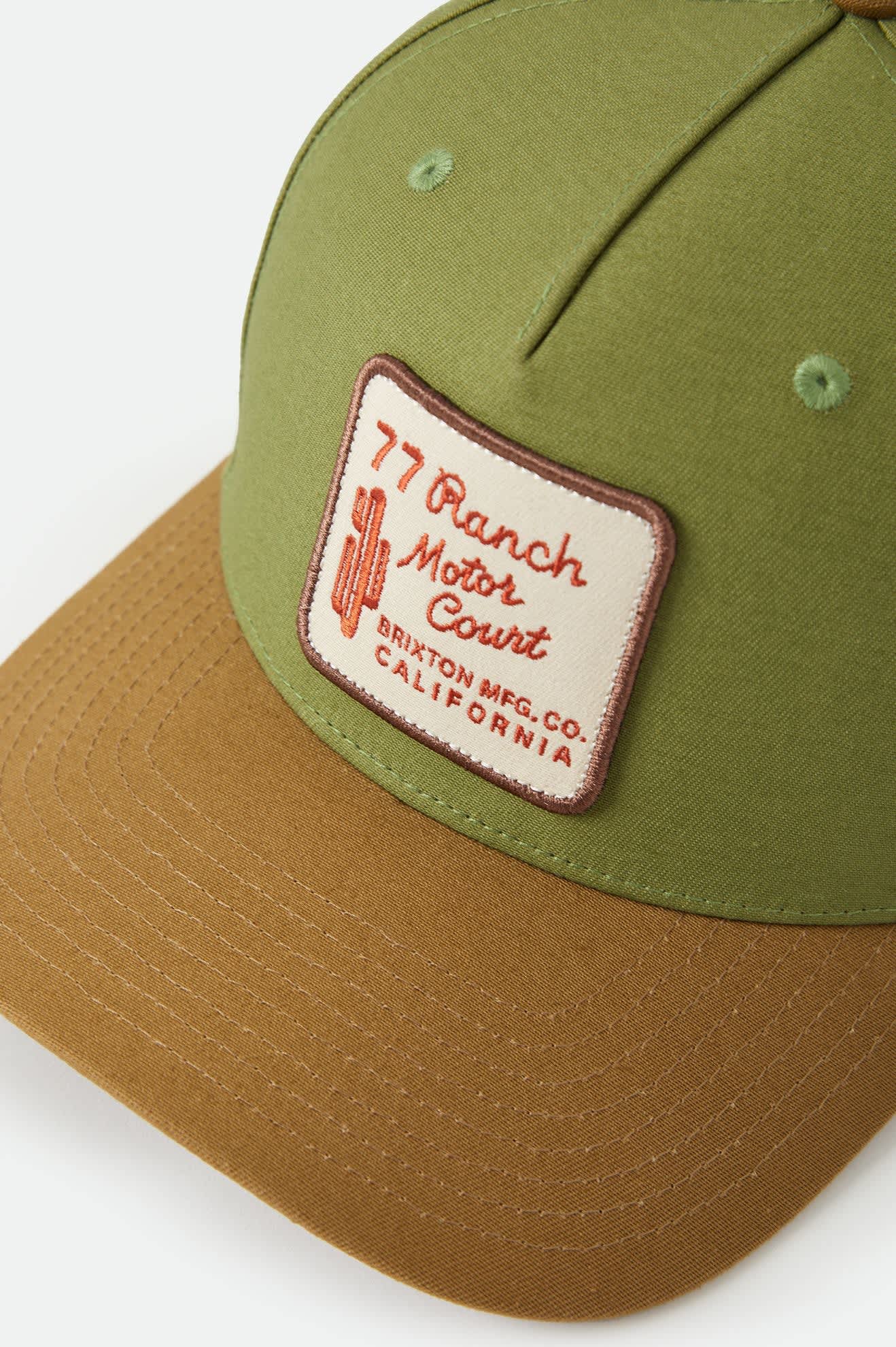 Brixton Unisex Ranch Moto Court Snapback - Sublime Green/Dusted Ochre