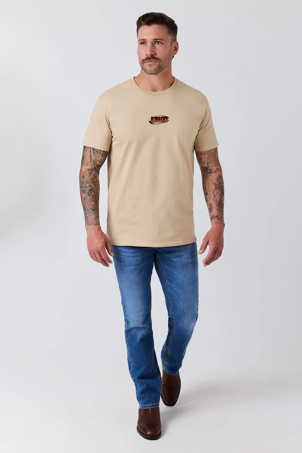 Ringers Western Men's Range Rider Stock Fit T-Shirt – Dark Sand