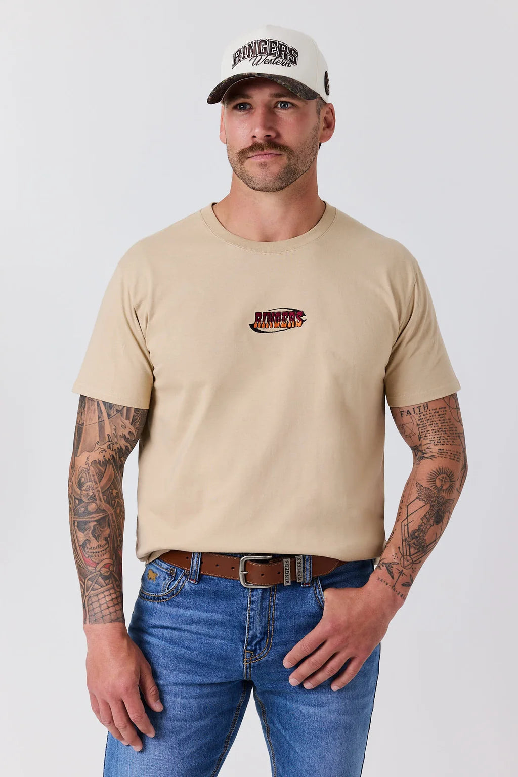 Ringers Western Men's Range Rider Stock Fit T-Shirt – Dark Sand