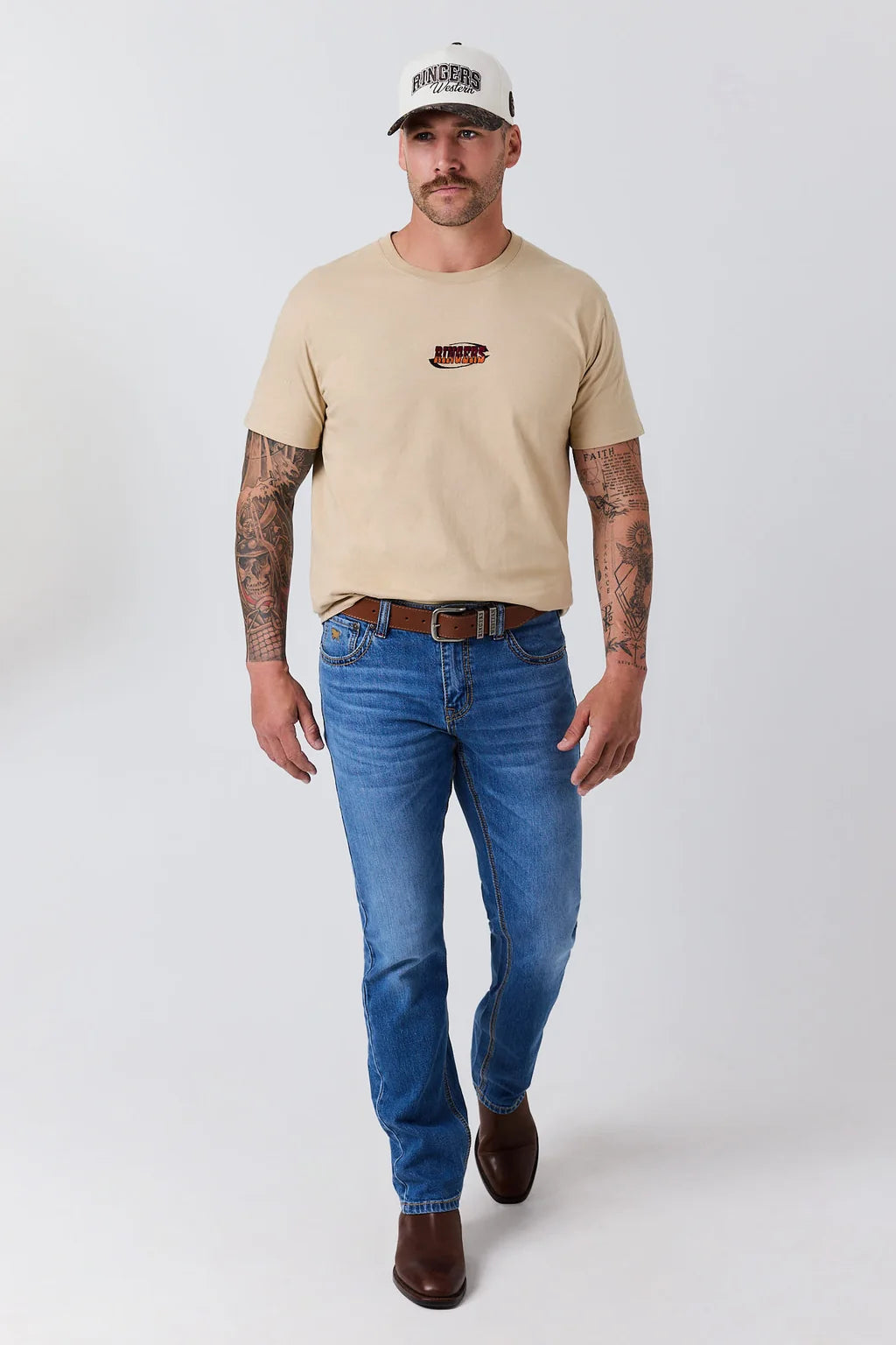 Ringers Western Men's Range Rider Stock Fit T-Shirt – Dark Sand