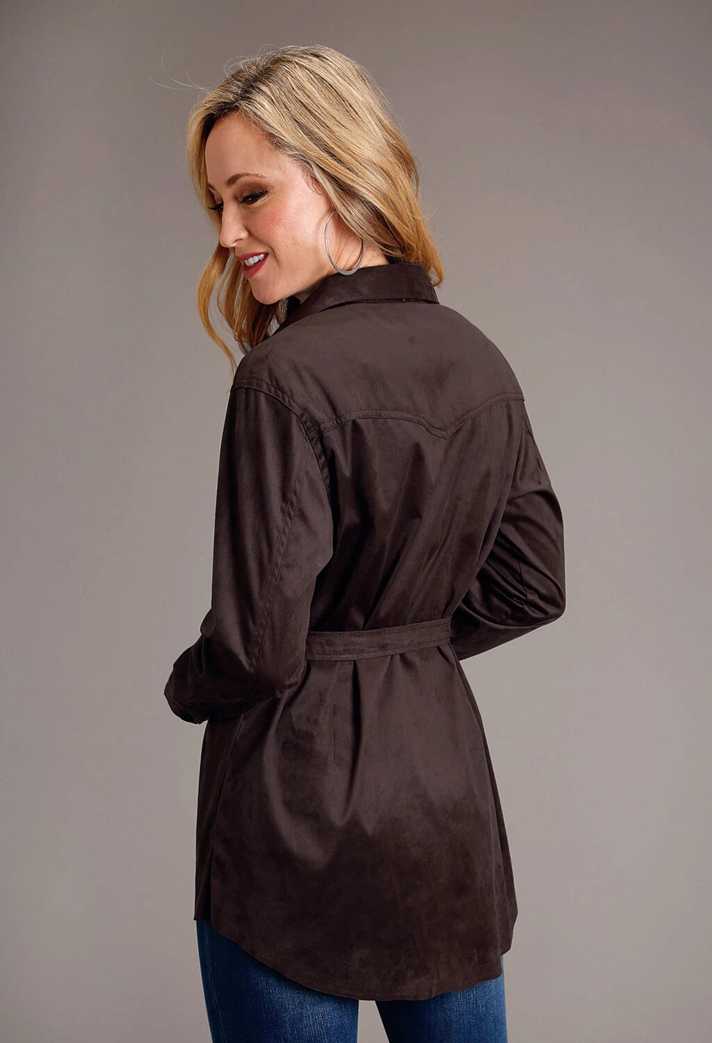Stetson Women's Collection Ls Shirt - Solid Brown
