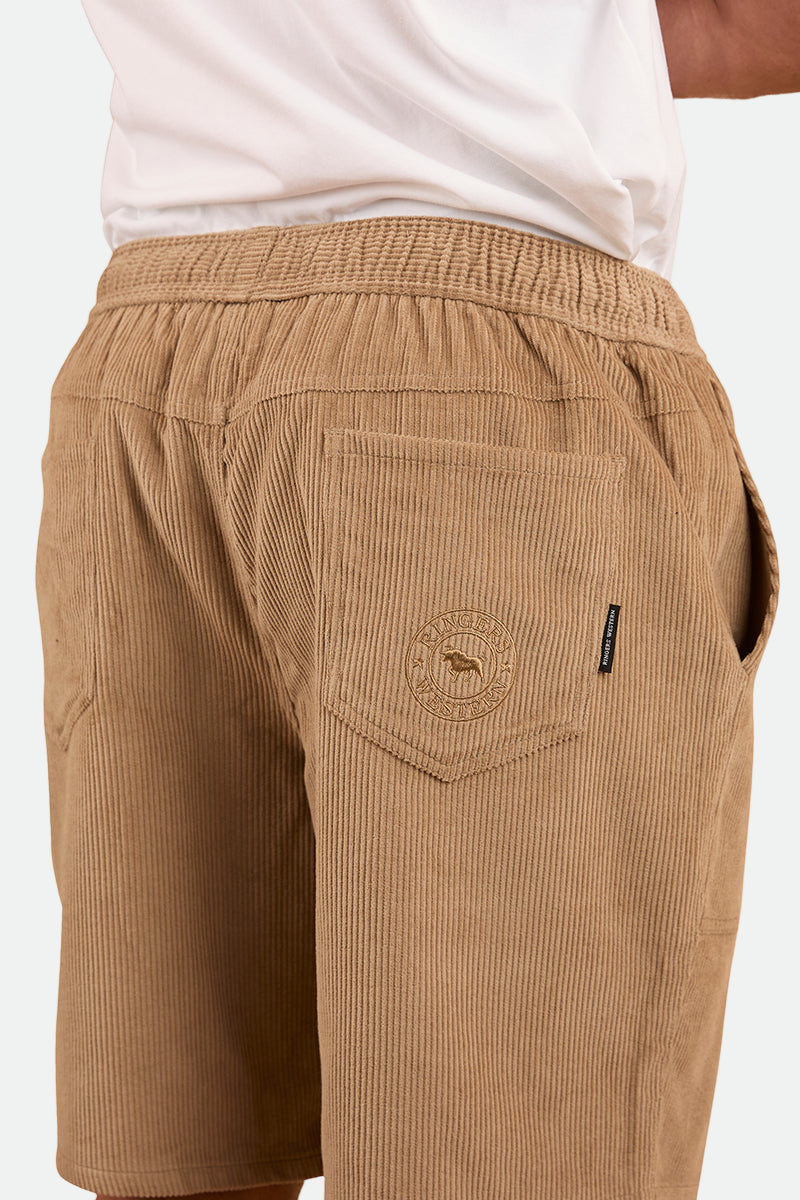 Ringers Western Countryside Mens Corduroy Walk Short - Dark Sand