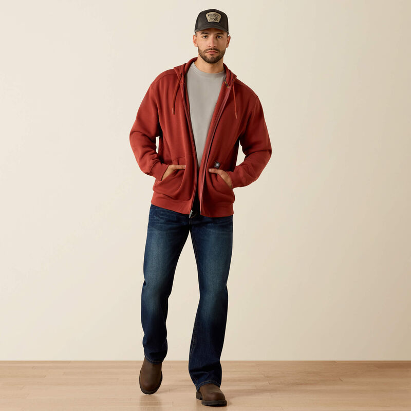 Ariat Men's Rebar Lightweight Label Full Zip Hoodie