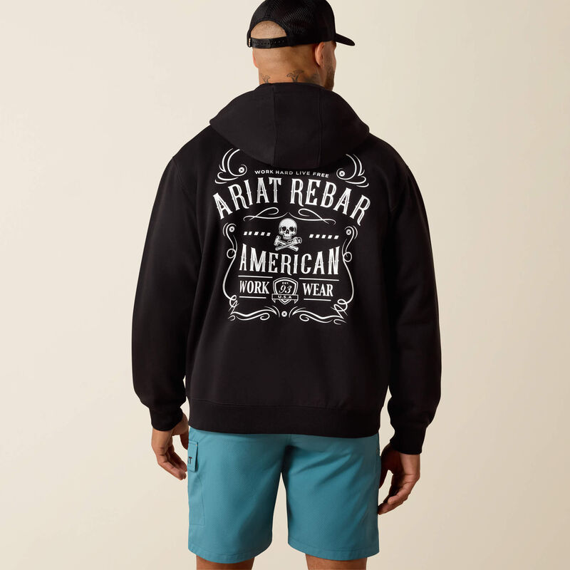 Ariat Men's Rebar Lightweight Label Full Zip Hoodie