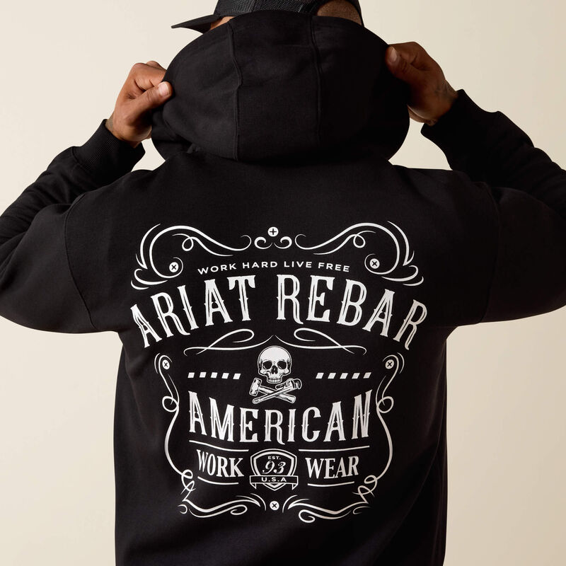 Ariat Men's Rebar Lightweight Label Full Zip Hoodie