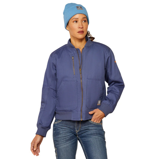 Ariat Rebar Stretch Canvas Bomber Jacket - Blue Indigo