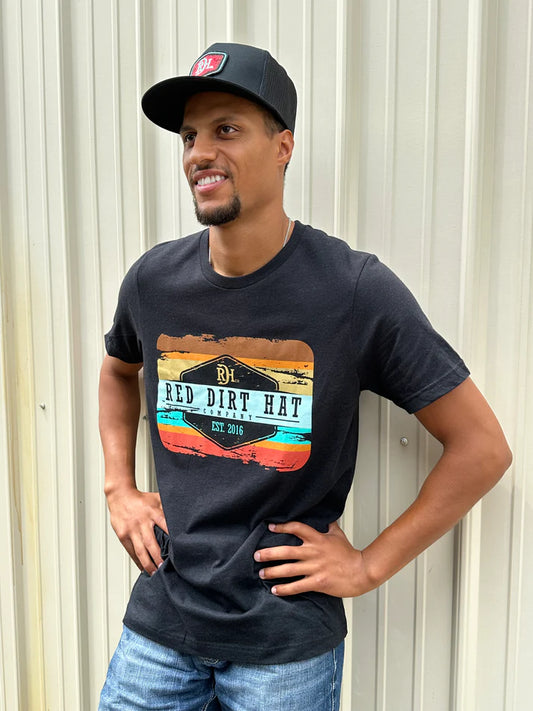 Red Dirt Hat Co. Men's Army Sunset Short Sleeve Tee - Black