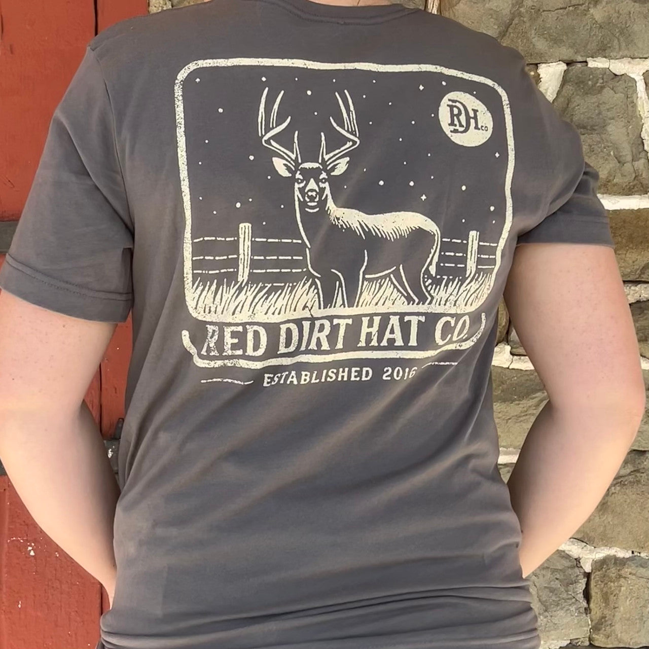 Red Dirt Hat Co. "Big Buck" T-Shirt - Asphalt Grey