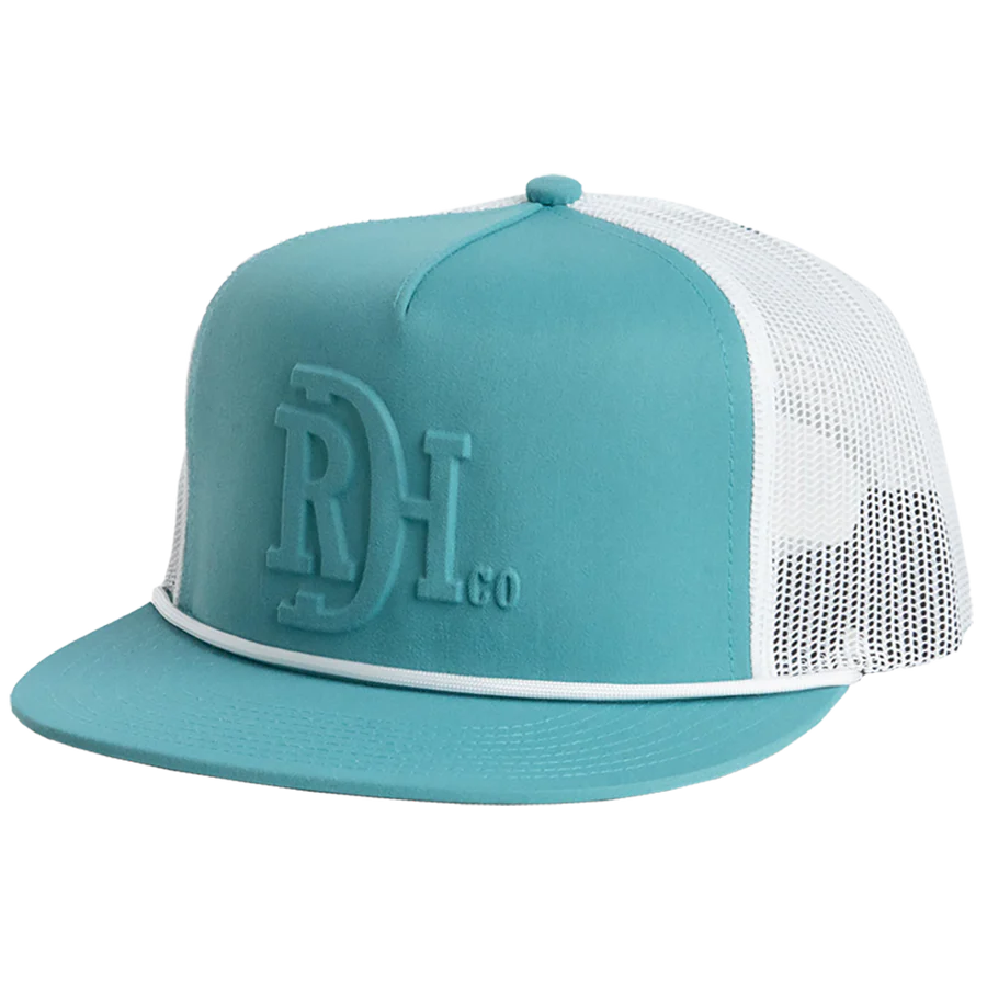 Red Dirt Hat Co. Branded Teal and White Mesh Cap