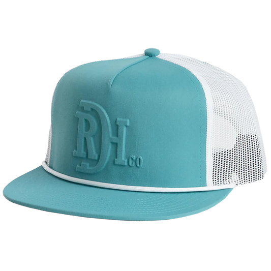 Red Dirt Hat Co. Branded Teal and White Mesh Cap