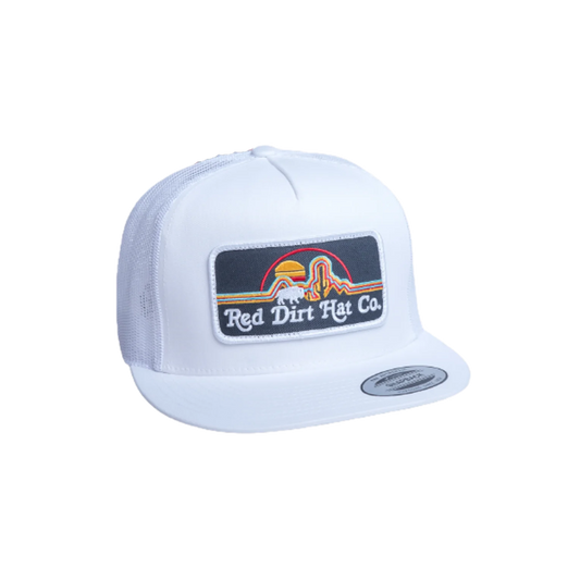 Red Dirt Hat Co. Neon Buffalo Graphic White Western Trucker Cap
