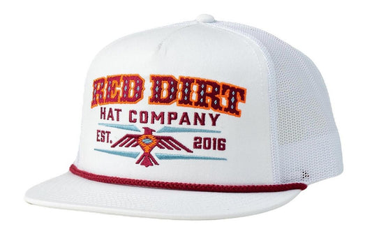 Red Dirt Men's White & Red Aztec Thunderbird Cap