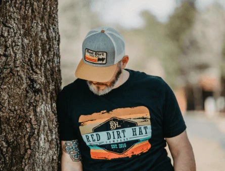 Red Dirt Hat Co. Men's Army Sunset Short Sleeve Tee - Black