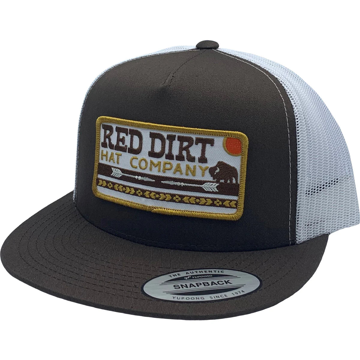 Red Dirt Arrows Unisex Brown And White Snapback Patch Cap