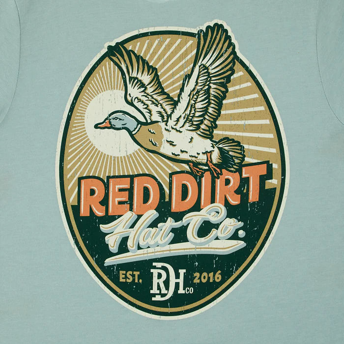 Red Dirt Hat Company Mens Dusty Big Duck Energy Tee - Blue