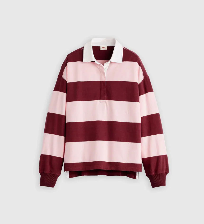 Levi's® Women's Reenie Rugby Long-Sleeve - Katie Stripe Coral Blush