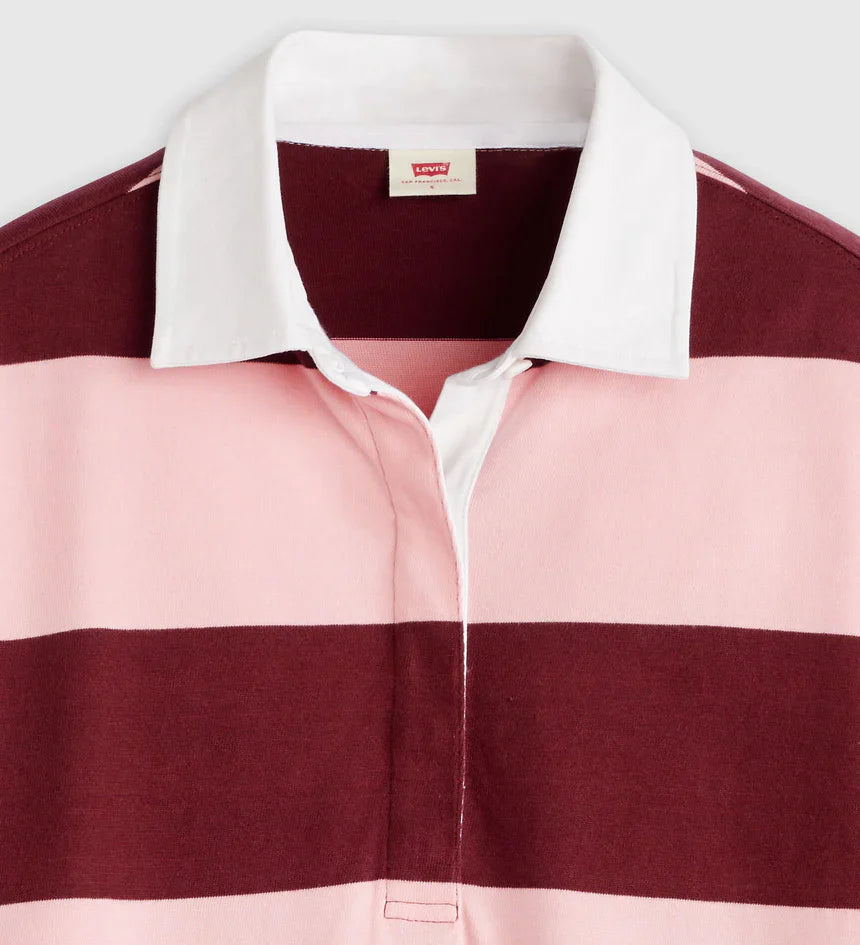 Levi's® Women's Reenie Rugby Long-Sleeve - Katie Stripe Coral Blush