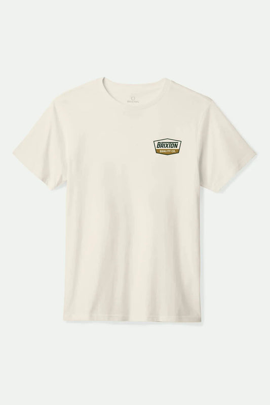 Brixton Men's Regal Standard T-Shirt - Cream/Dark Green/Metal Bronze