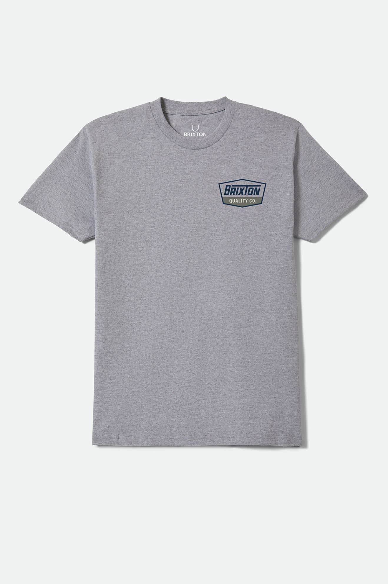 Brixton Mens Regal Standard Fit Graphic Tee - Heather Grey/Navy