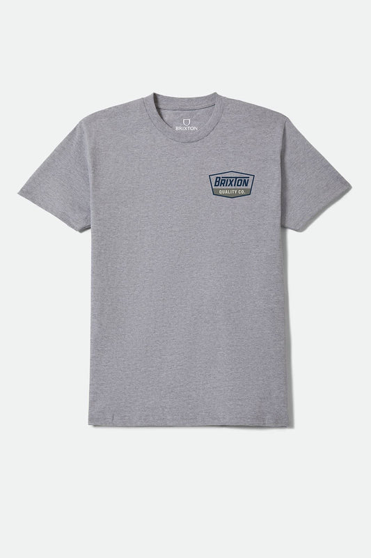 Brixton Mens Regal Standard Fit Graphic Tee - Heather Grey/Navy